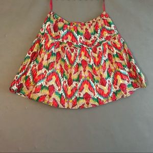 Cato Multicolor Pleated A-Line Lined Skirt